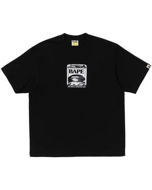A Bathing Ape Can Food Logo Relaxed Fit T-Shirt 001Tel801336Mblk" - Black
