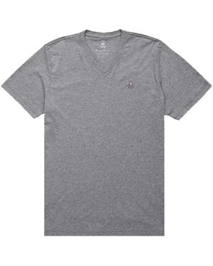 Psycho Bunny Classic V Neck "Heather" B9U100Arpc Hgy" - Black