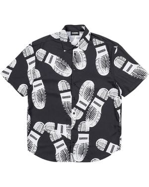 Pleasures Imprint Ss Woven Button Up Shirt P20Su024" - Black