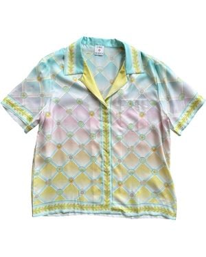 CASABLANCA Candy Icons Short-Sleeve Silk Twill Shirt Aw25 Sh 200 03" - Green