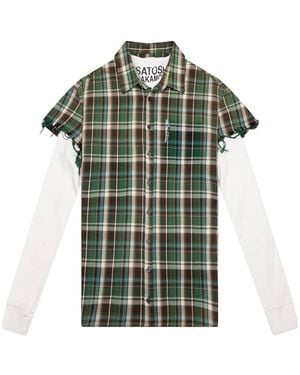 Satoshi Nakamoto Bender Cut Off Flannel Plaid" Sat002" - Black