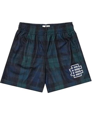Eric Emanuel Plaid Shorts Ee022" - Black