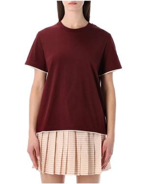 Moncler Crew-Neck Short Sleeve T-Shirt "Bordeaux" 8C000 27 89Auo 436" - Black