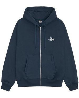Stussy Basic Zip Hoodie 1974567 Nvy" - Blue