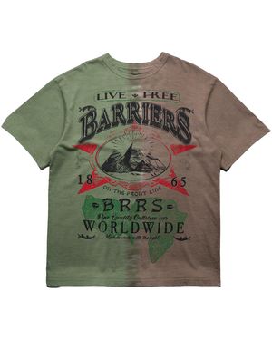 Barriers On The Front Line Ringer T-Shirt "Dye" Bar81" - Green