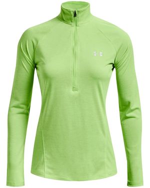 Under Armour Tech 1/2 Zip Twist Training Top "Quirky Lime Lime Foam-Metallic" 1320128 752" - Green