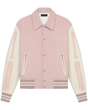 Amiri Bones Varsity Jacket Am0Uvy1002 Heat" - Black