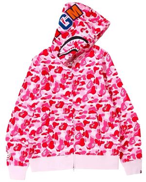 A Bathing Ape Abc Camo Shark Full Zip Hoodie 1J30 115 007" - Black
