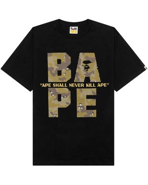 A Bathing Ape Bitmap Logo T-Shirt 001Tek801041M Blk" - Black