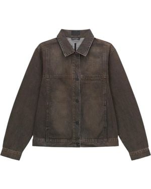 RTA Valentiano Denim Jacket "Mocha Drift" Mexod1224 W2301Mocdr" - Black