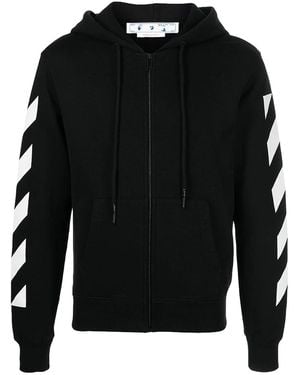 Off-White c/o Virgil Abloh Diag Arrow Slim Zip Hoodie Ombe013C99Fle00 61001" - Black