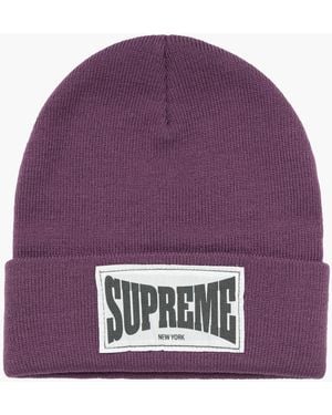 Supreme Woven Label Beanie "fw 20" - Purple
