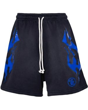 HELLSTAR Flame Shorts Hsr098" - Blue