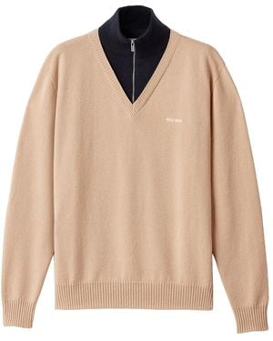 Miu Miu Cashmere Turtleneck Jumper "Albino Mmr473 6062 F0Nue" - Black