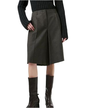 Our Legacy Jumbo Shorts "Phase Stripe" W4264Jps" - Black