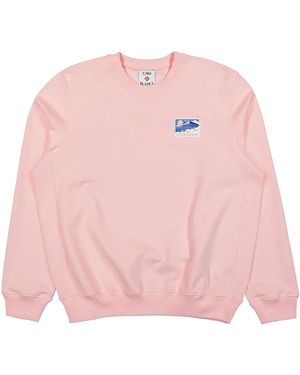 CASABLANCA Greek Temple Patch Classic Crewneck Sweatshirt "Baby" Mps25 Jtp 293 04" - Pink