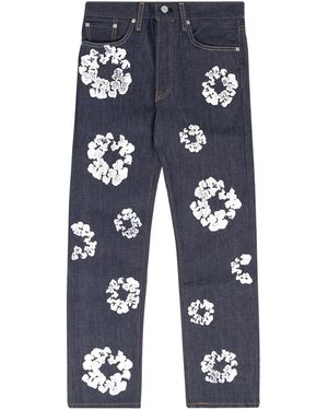 DENIM TEARS Levi's The Cotton Wreath Selvedge Jean "Raw" Dt316" - Black