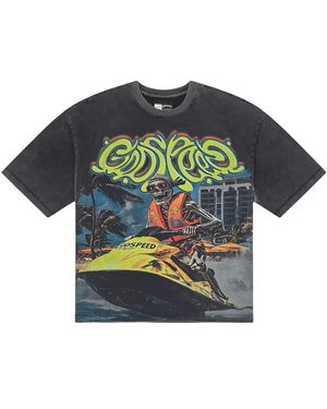 GODSPEED NEW YORK Wave Runner T-Shirt Wash" 10079620" - Black