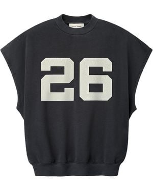 Fear Of God Relaxed Fleece Cutoff Sweatshirt "Washed Iron" Rw00393 Iron" - Black