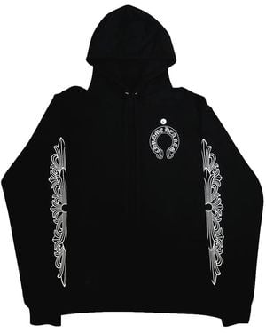 Chrome Hearts Horseshoe Floral Pullover Hoodie Chrm1605" - Black