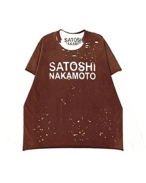 Satoshi Nakamoto Luke Thermal Long Sleeve T-Shirt Shirt "Brick" Fw25Tee018 Brk" - Brown