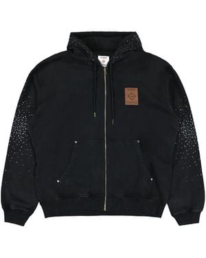 CASABLANCA La Prémonition Crystal Embellished Zip Hooded Sweatshirt Ms25 Jtp 343 01" - Black