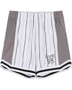 A Bathing Ape Multilogo Reversible Relaxed Fit Sweat Shorts 001Spl301325Mwht" - Black