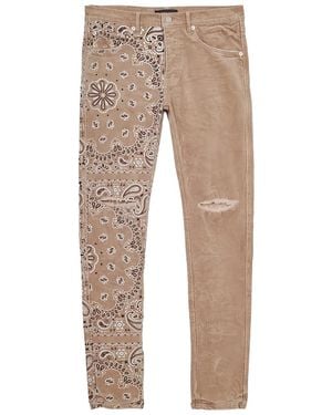 Purple Brand Corduroy Bandana Print Jeans P001 Cbpo222" - Black