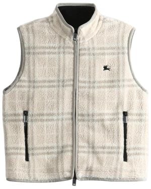 Burberry Check Wool Cashmere Blend Fleece Gilet Vest "Yarn" 8132440" - Black