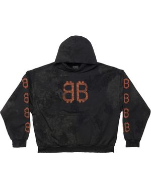Balenciaga Crypto Medium Fit Hoodie 742603Tovn71055" - Black