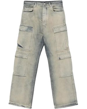 Rick Owens Denim Double Cargo Jeans "Mineral Pearl" Du02E7361 Dmp 38" - Black