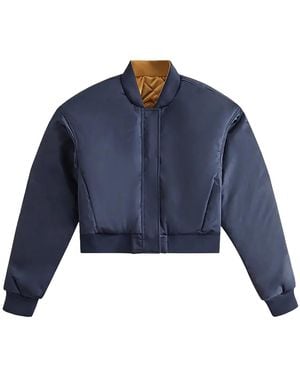 Kith Landry Cropped Satin Bomber Jacket 119" - Blue