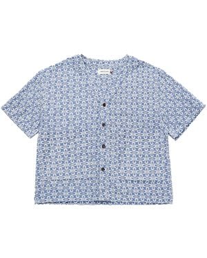 Honor The Gift Infinity Ss Woven Button Up Htg240231" - Blue