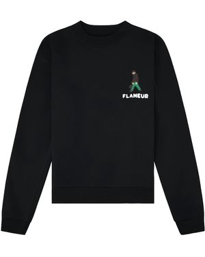 FLANEUR HOMME Blurred Stroller Jumper F15011 Blk" - Black