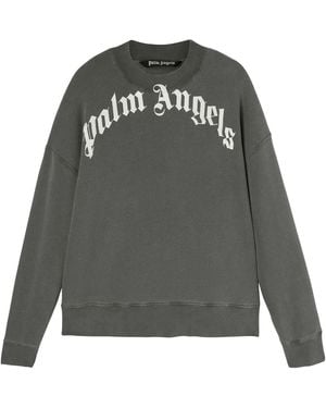 Palm Angels Gd Curved Logo Long-Sleeve T-Shirt "Ss22 - Black