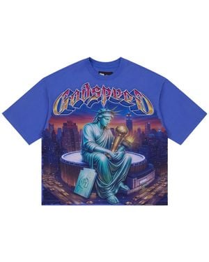 GODSPEED NEW YORK Finally T-Shirt Gs658" - Blue