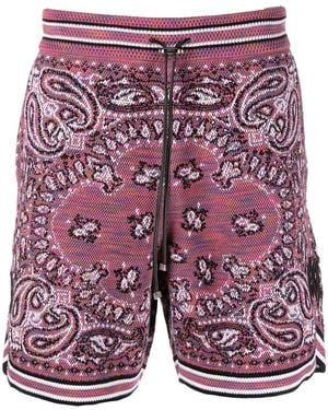 Amiri Space Dye Bandana Shorts Ps23Mkb004 510" - Black