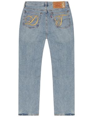 DENIM TEARS Dt Metallic Script 501 "Light Wash" Dt397" - Black