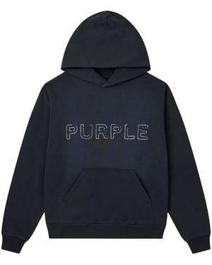 Purple Brand Studded Hoodie P447 Ftbw425" - Black