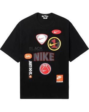 COMME DES GARÇON BLACK Nike Oversized Multi Logo Print T-Shirt 1Mt1010521" - Black