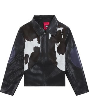 Kidsuper Cowhair Leather Jacket Ks020" - Black