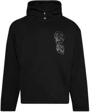 THUG CLUB Tc Angels Crystal Embellished Hoodie Tc25Ss2401" - Black