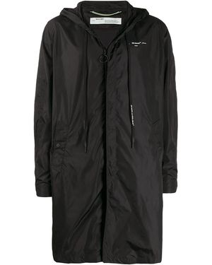 Off-White c/o Virgil Abloh Unfinished Arrows Hooded Raincoat Omea171E19E060031091" - Black