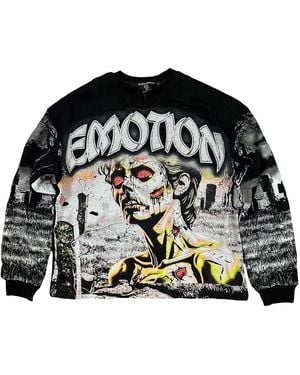 Mixed Emotions Tombstone Long Sleeves Sweatshirt Mixe034" - Black