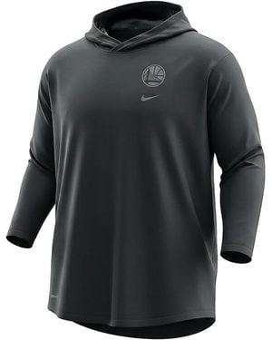 Nike Nba Golden State Warriors Long Sleeve Hooded T-Shirt 880356 010" - Black