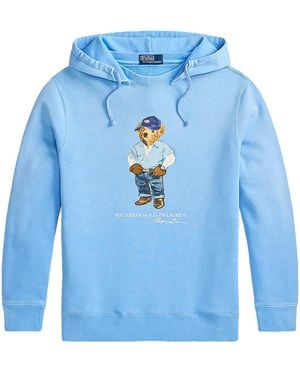 Polo Ralph Lauren Denim Bear Pullover Hoodie "Chambray" 710B14619001" - Blue