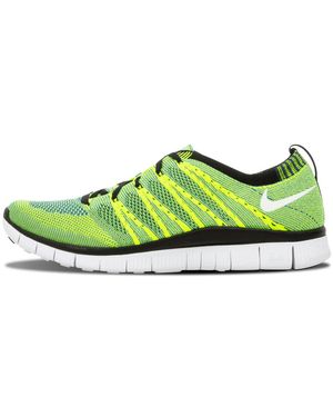 Nike Free Flyknit Htm Sp "Volt Varsity Royal" 616171 740" - Green