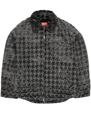 DIESEL Houndstooth Distressed Jacket A213510Cebj02" - Black