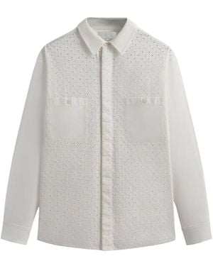 Kith Lattice Floral Long-Sleeve Apollo Shirt "Silk" Khm032068 116" - Black