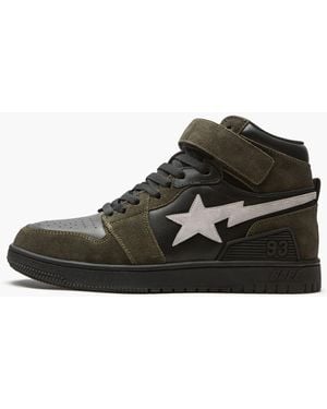 A Bathing Ape Block Sta Hi "dark Grey" Shoes - Black